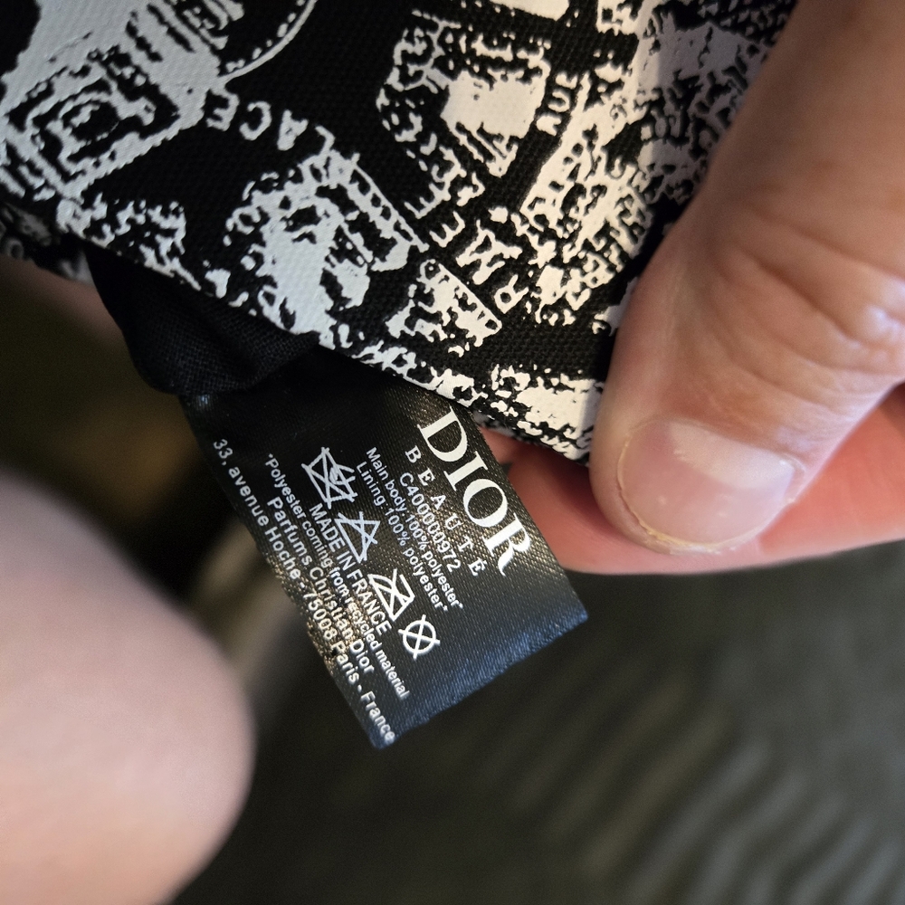 Christian Dior Black and White Canvas Pouch - Picture 5 of 5